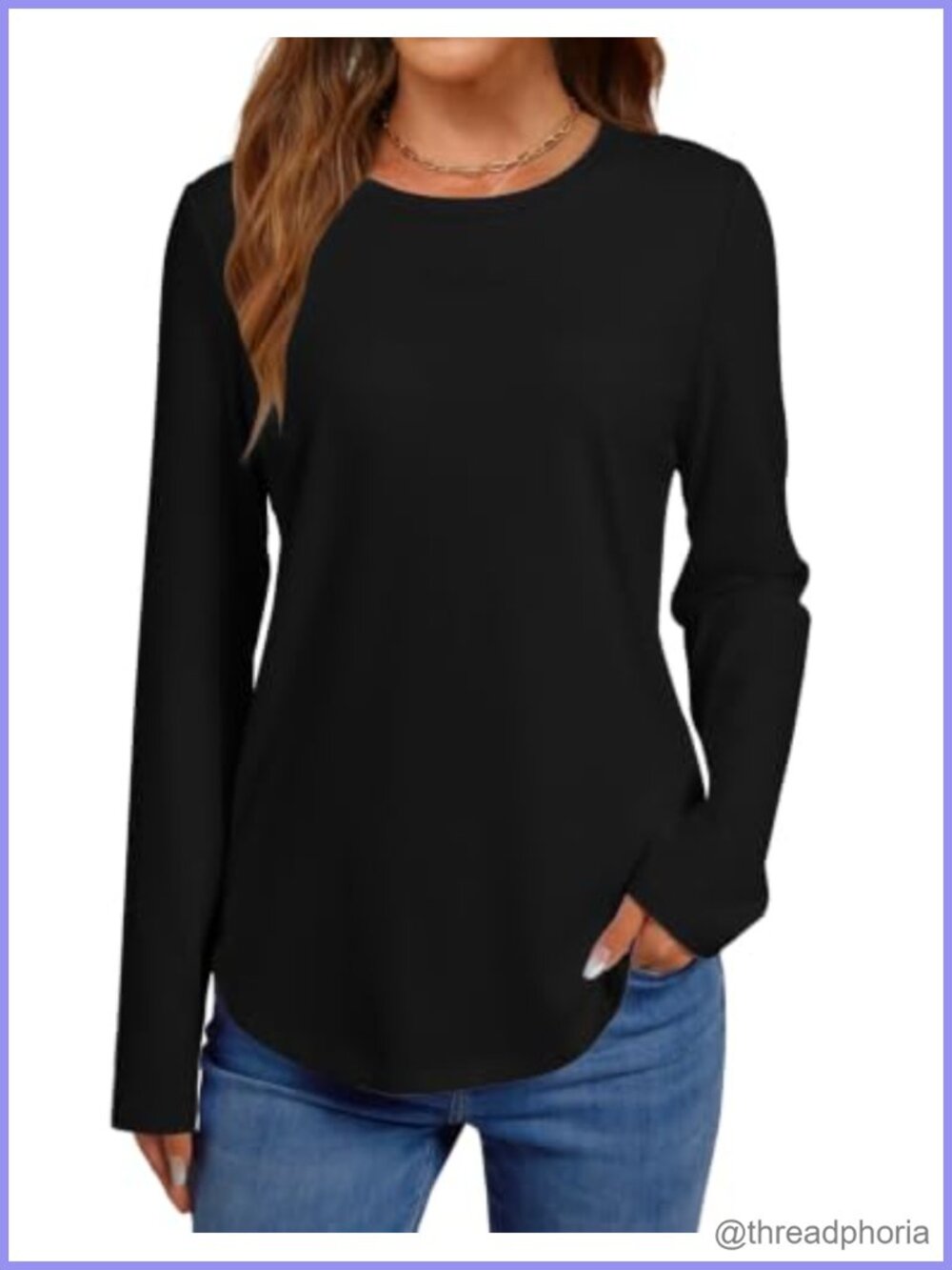 Womens Cotton Long Sleeve Tunic Top Crewneck Side Split Casual Fall Blouse